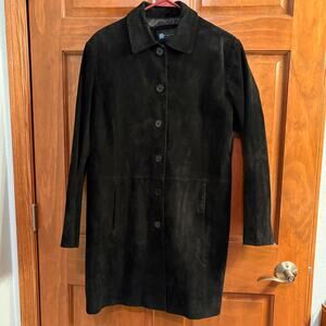 Vintage Relativity Black Genuine Leather Coat Size 1X